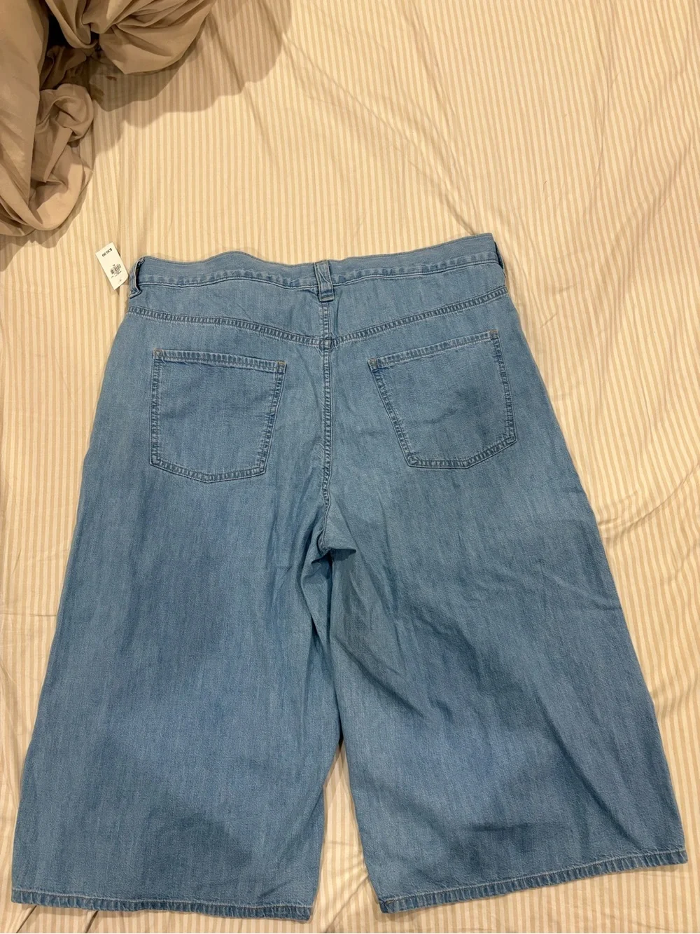 old navy mid rise baggy wide leg denim culottes with drawstring xl